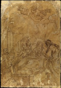 Death of St. Anne by Giacomo Cavedone